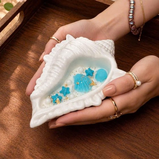 Cận cảnh cây nến hình vỏ sò hoàn thiện